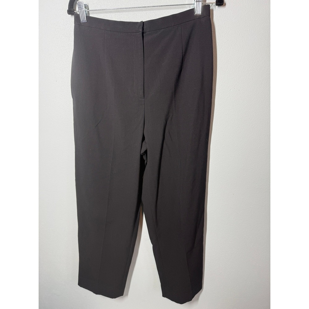 VTG Talbots Black High Waisted Trousers Tailored Straight Leg Sz 10 Petite - Picture 1 of 10